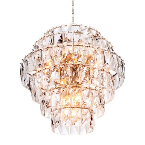 Chandelier Amazone L Nickel finish | crystal glass