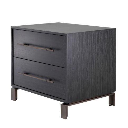 Nightstand Canova Charcoal grey oak veneer