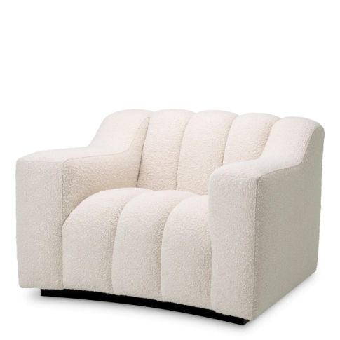 Chair Kelly Bouclé cream | black base