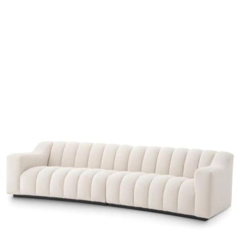 Sofa Kelly L Bouclé cream | black base