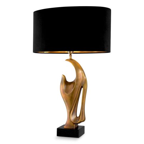 Table Lamp Brunetti Vintage brass finish | black granite base
