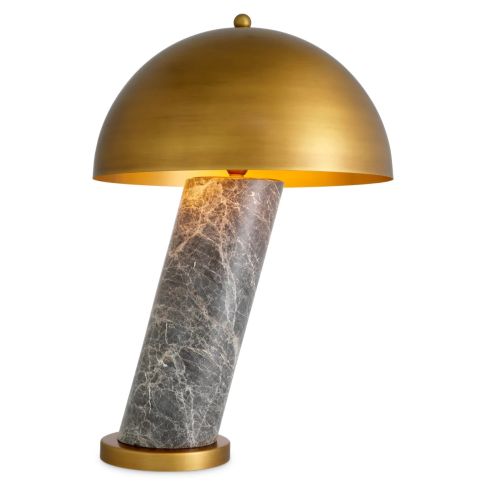Table Lamp Daniel Grey marble | antique brass finish