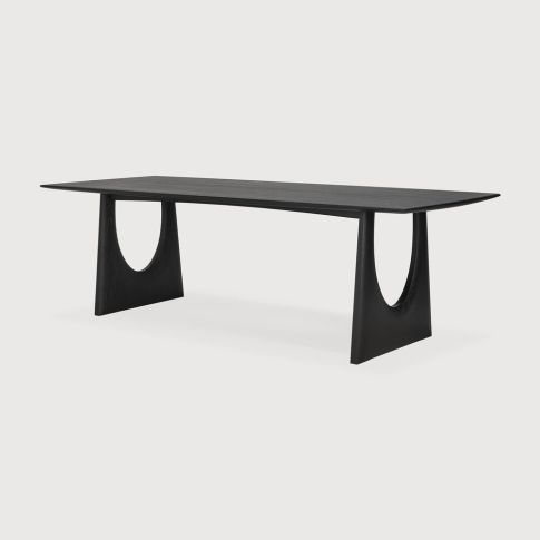 Geometric dining table Black tainted brushed oak 