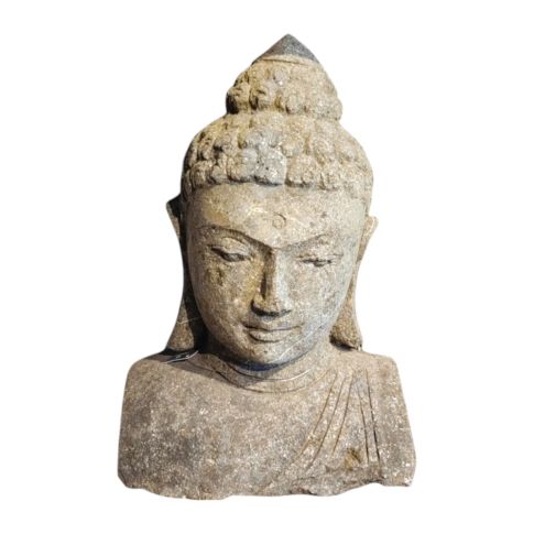 Sculpture buddha head stone S