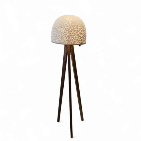 Floor lamp tripod white mushroom shade