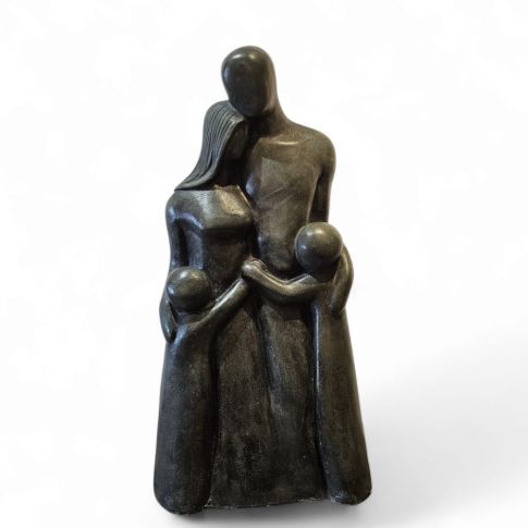 Sculpture family hug dark Grey