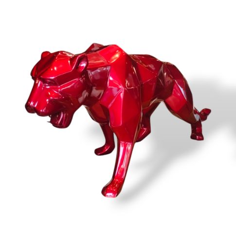 Sculpture panther in red color