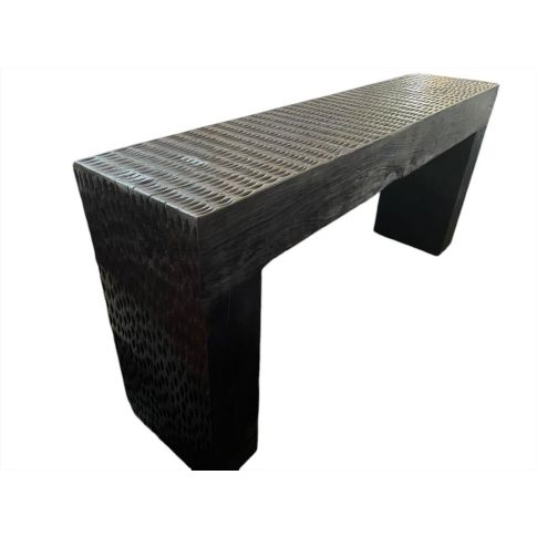 Console rectangle black teak