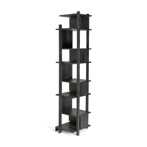Book shelf column in black teak