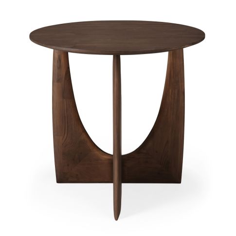 Side table brown teak wood