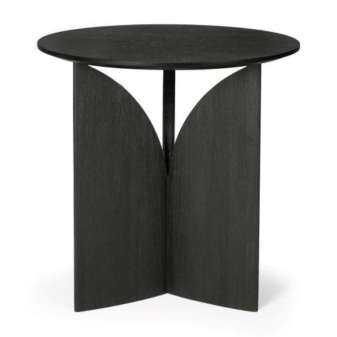 Side table black teak wood