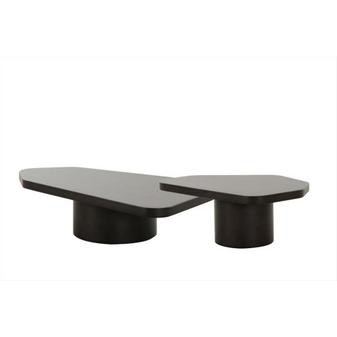Side table black set of 2