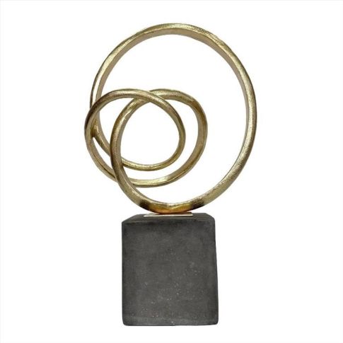 Sculpture gold in resin on base ( L )