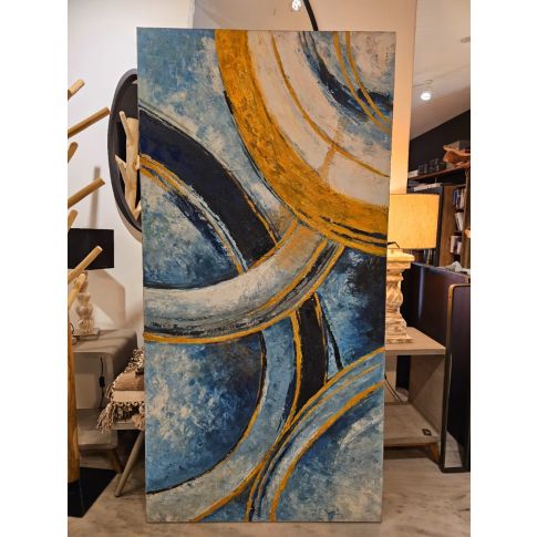 Painting blue, white and orange