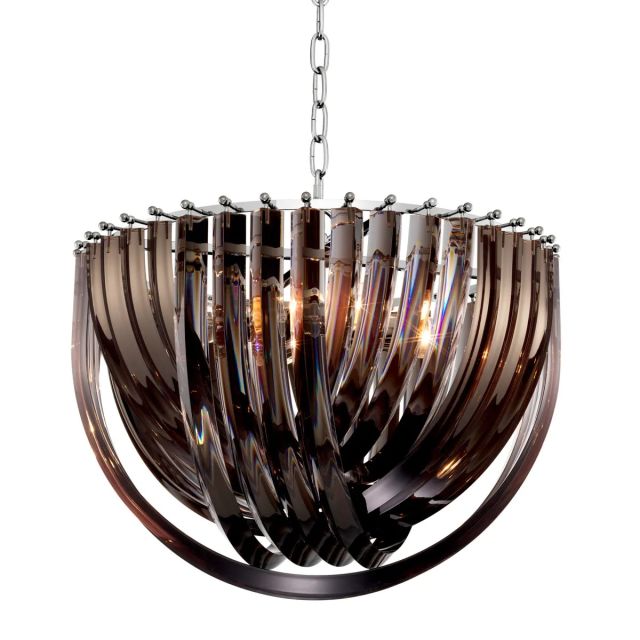 Chandelier Murano ø 50 cm Smoke acrylic | nickel finish