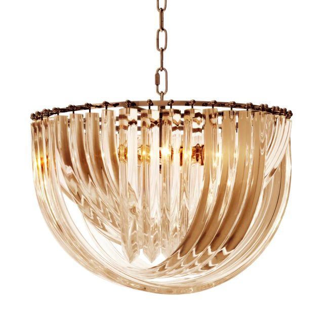 Chandelier Murano  Champagne acrylic | antique brass finish