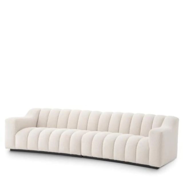 Sofa Kelly L Bouclé cream | black base