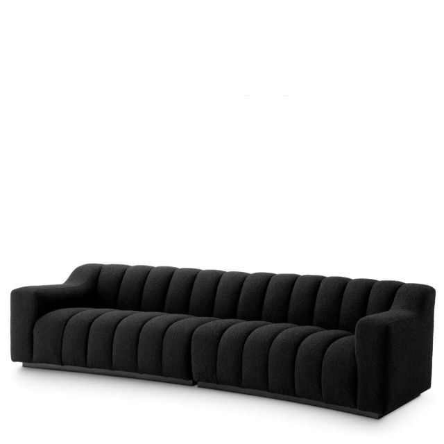 Sofa Kelly L Bouclé black | black base