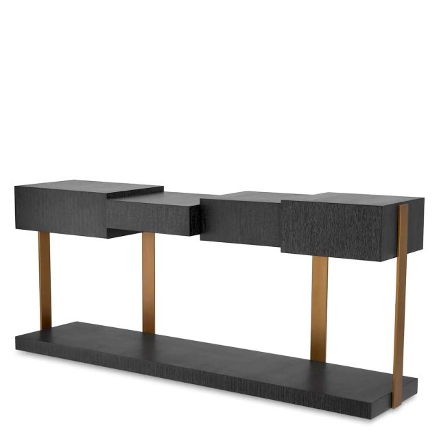Console Table Nerone Charcoal grey oak veneer