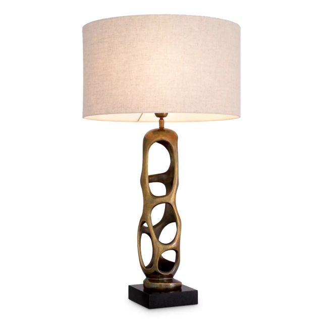 Table Lamp Kearny Vintage brass finish | black granite base
