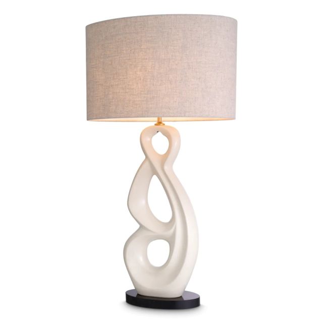 Table Lamp Macias Crackled white ceramic