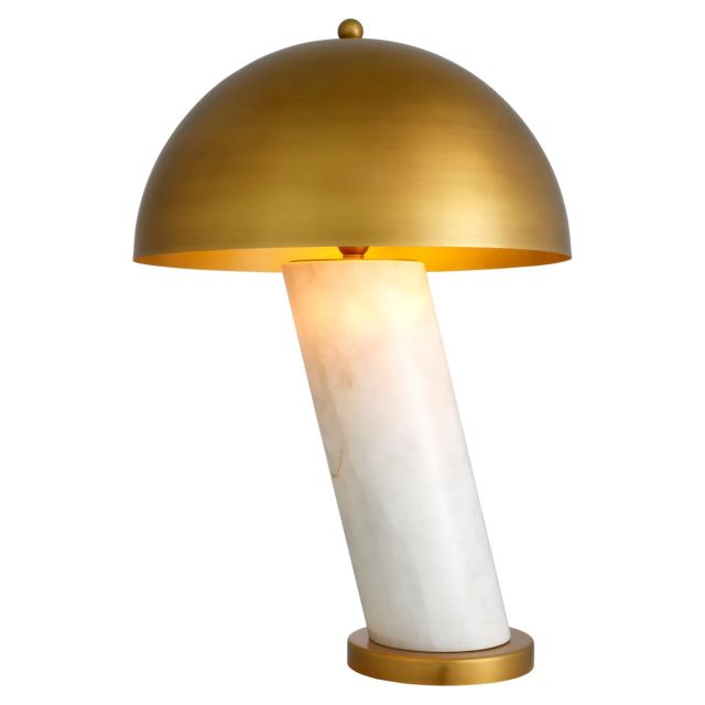 Table Lamp Daniel White marble | antique brass finish