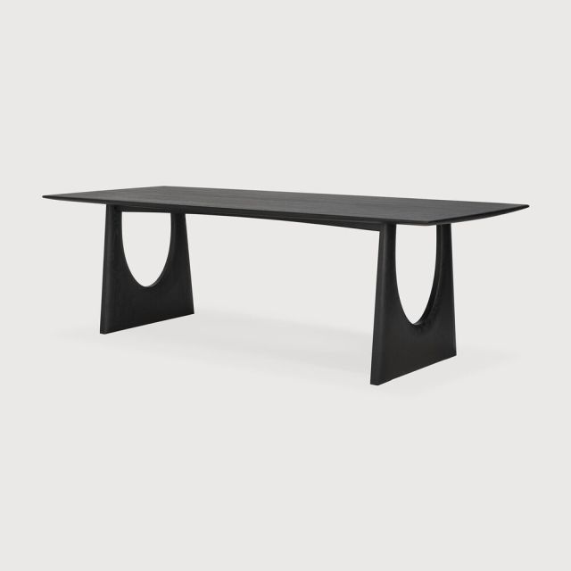 Geometric dining table Black tainted brushed oak 