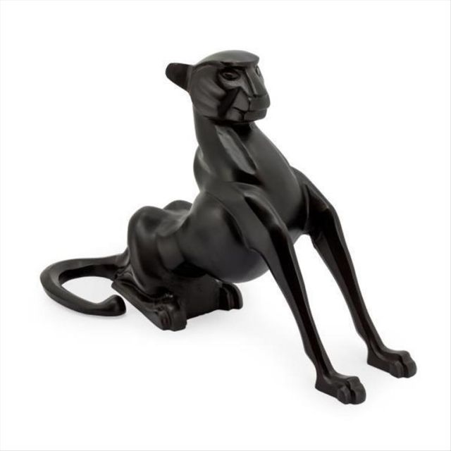 Sculpture Egyptian cat black metal