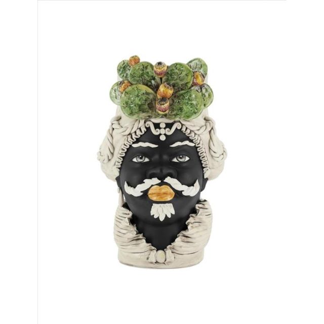 Vase sculpture man ceramic with white facial hair FICO