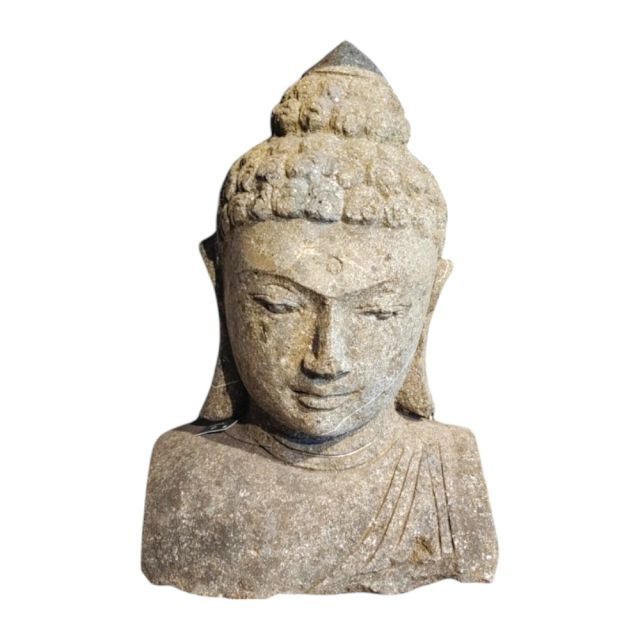 Sculpture buddha head stone S