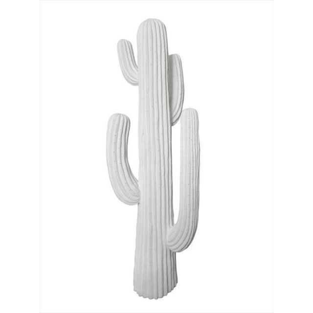 Sculpture Cactus - XXL White Matt Resin - 122cmH