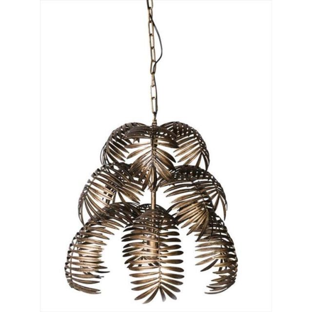 Pendant lamp gold iron palm leaves