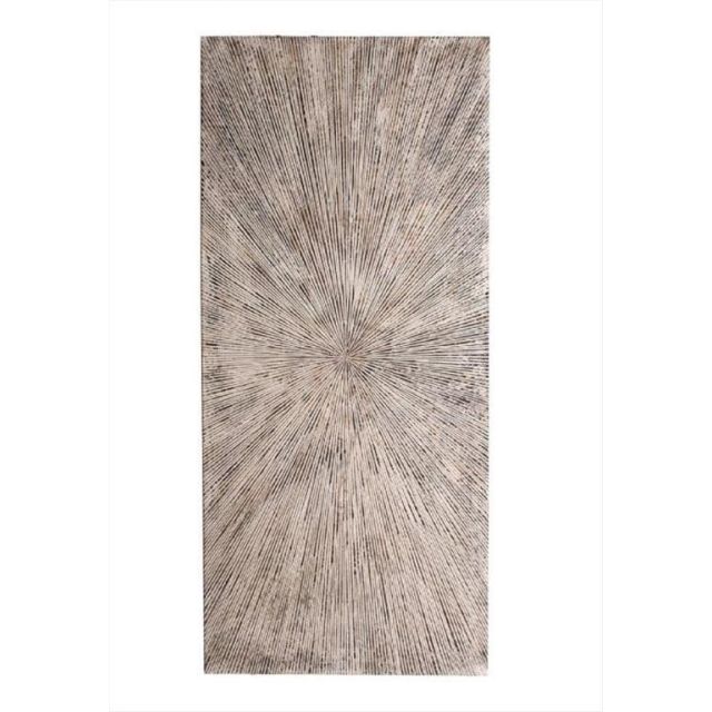 Wallpanel rectangle white wood ribbed circle