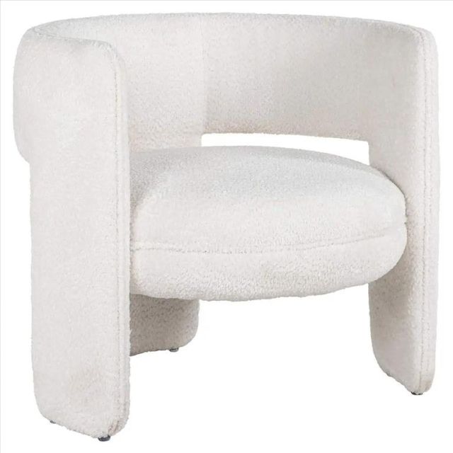 Chair lounge Lima white sheep