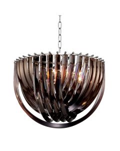 Chandelier Murano ø 50 cm Smoke acrylic | nickel finish