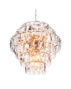 Chandelier Amazone L Nickel finish | crystal glass