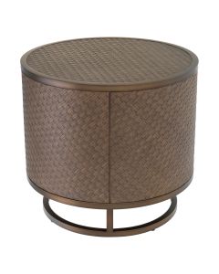 Side Table Napa Valley Woven oak veneer | bronze finish