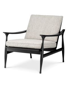 Chair Manzo Classic black finish | bouclé grey