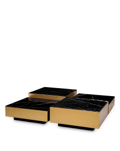 Coffee Table Esposito set of 4 Brushed brass finish