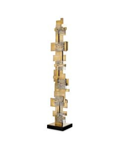 Floor Lamp Langham Vintage brass finish | glass
