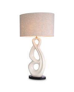 Table Lamp Macias Crackled white ceramic