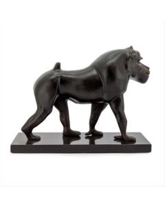 Sculpture Baboon black metal