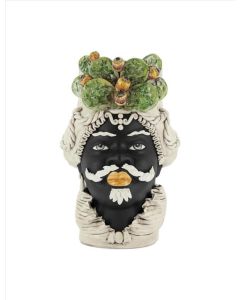 Vase sculpture man ceramic with white facial hair FICO