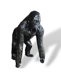 Sculpture gorilla black glossy