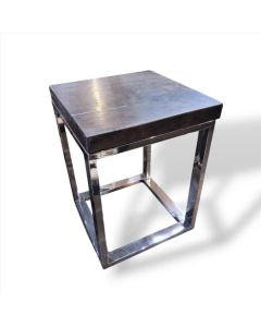 Side table - petrified wood - inox