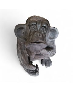 Sculpture monkey walking  black wood 57x34x48
