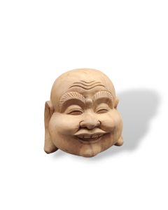 Sculpture buddha head  natural wood 15cm