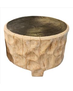 Stool / Side table round with carvings L