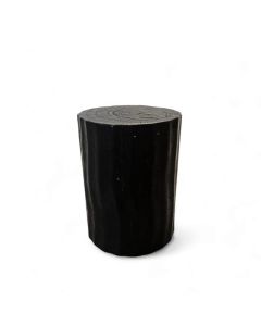 Stool / Side table round Black with cracks