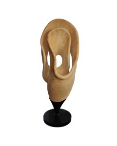 Sculpture root white wood on metal base (S)